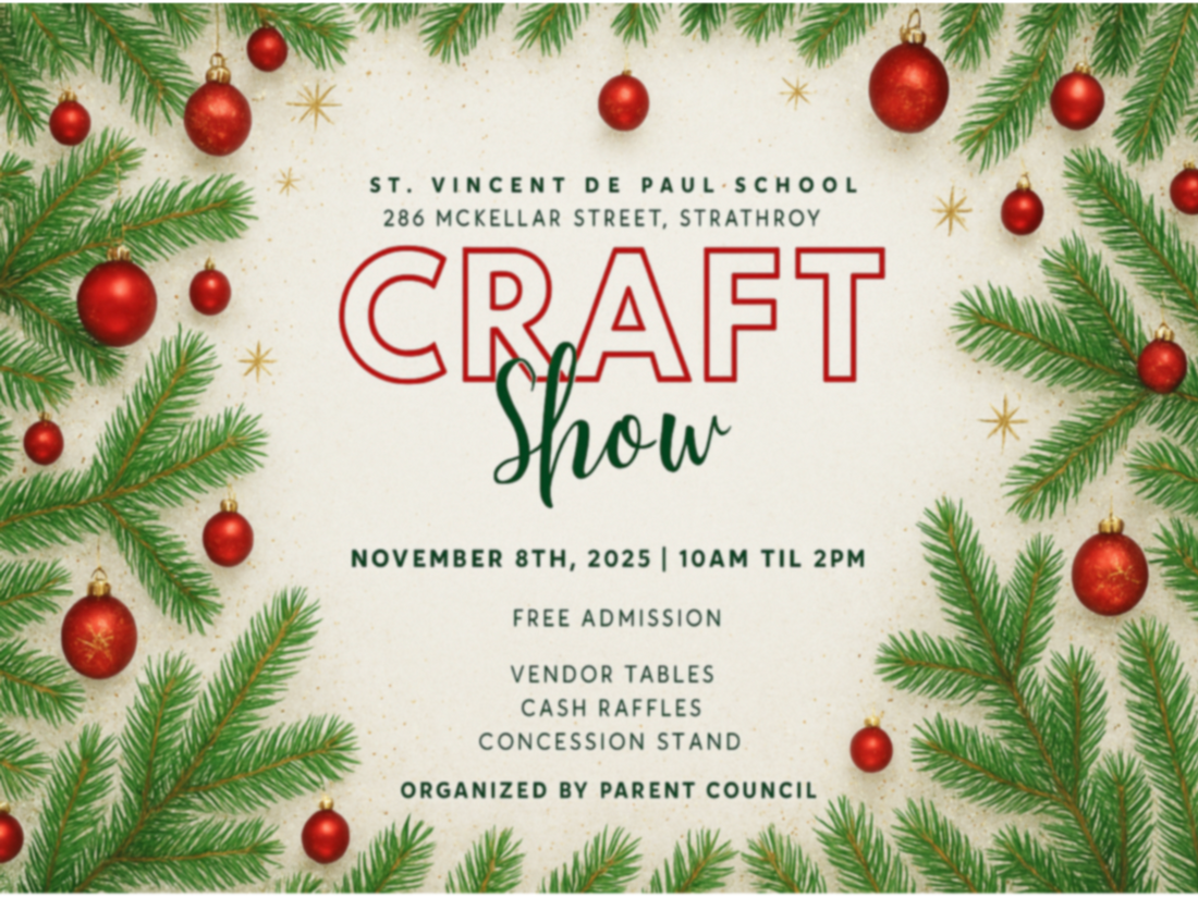 ✨ Join Us at the St. Vincent de Paul School Craft Show! ✨